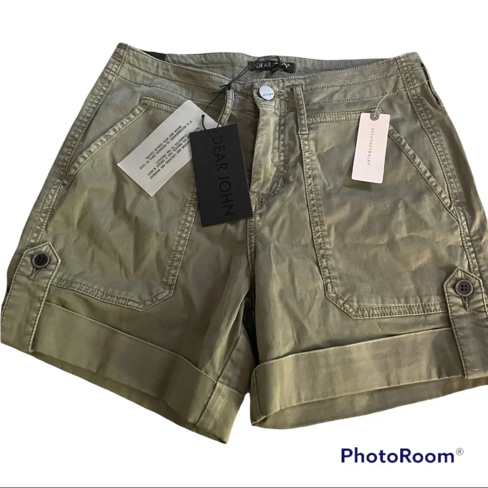Anthropologie Green Cargo Shorts - Picture 3 of 11